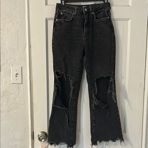 BDG Black Distressed Flare Jeans
